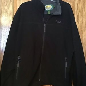 Men’s Cabela’s black fleece full zip jacket. XL